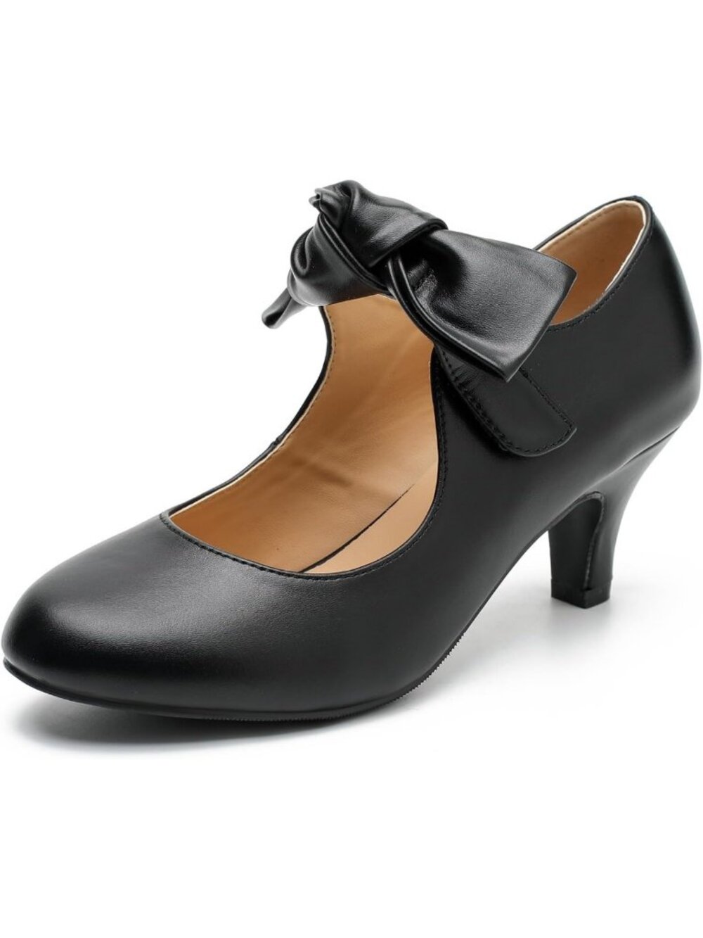 Chic Women's Bow Mary Jane Kitten Heel Pumps - Elegant Dress Shoes for Any